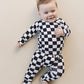 Checkered Smiley Lounge Set | Black