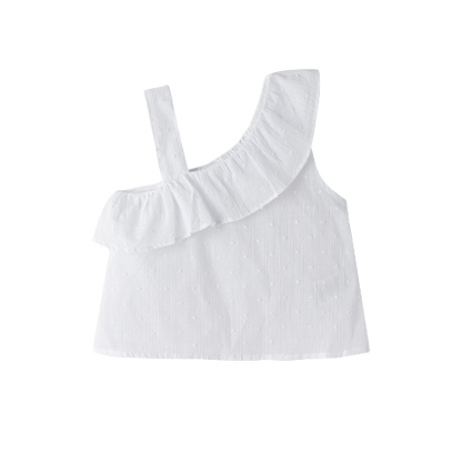 Asymmetric ruffle blouse