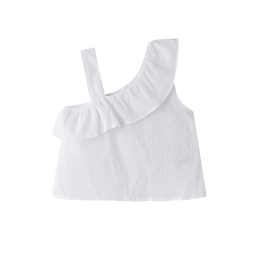 Asymmetric ruffle blouse