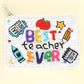 Best Teacher Ever Bead Embroidered Coin Bag