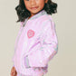 Purple Sequins Bomber Jacket