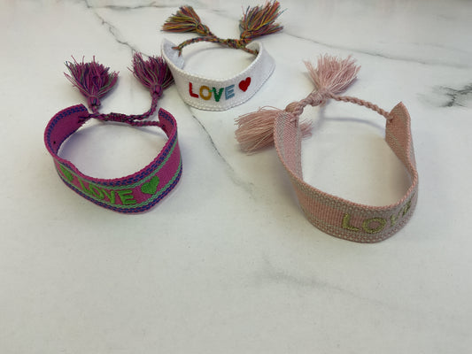 Love Woven engraved bracelet