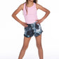 Simply Soft Ruffle Short - Black White Tie Dye
