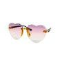 Frameless ombred Heart Sunglasses for Kids
