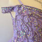Detachable Train With Stones and Gems Mini Quince Dress