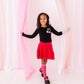 Mini Bow Cherries | Black Bamboo Long Sleevee