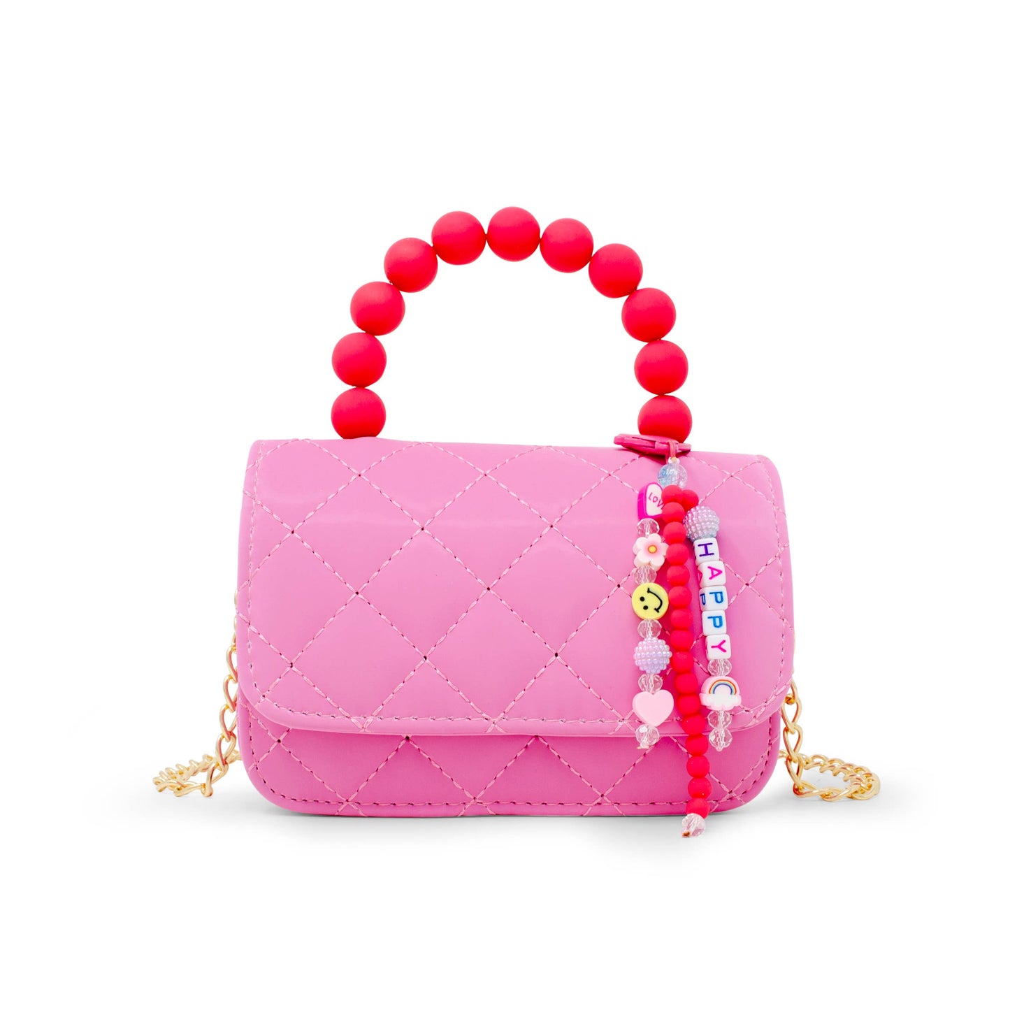 Pearl Handle Message Charm Bag