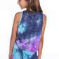 Simply Soft Sleeveless Easy Tank - Purple Turquoise Tie Dye
