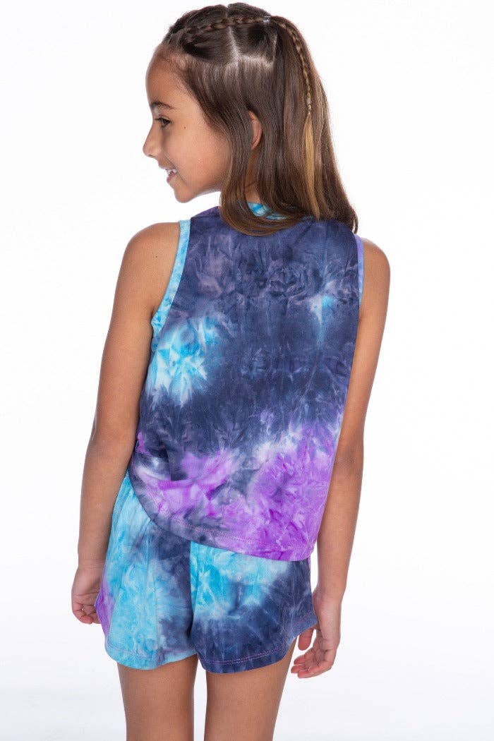 Simply Soft Sleeveless Easy Tank - Purple Turquoise Tie Dye