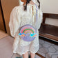 Girls Rainbow Sequined Crossbody Bag small Coin Purse