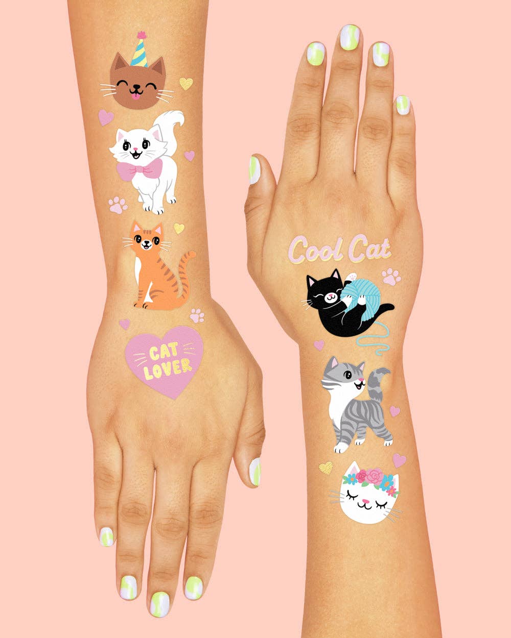 Cat Foil Kids Temporary Tattoos, Bday Party, Activity, Favor