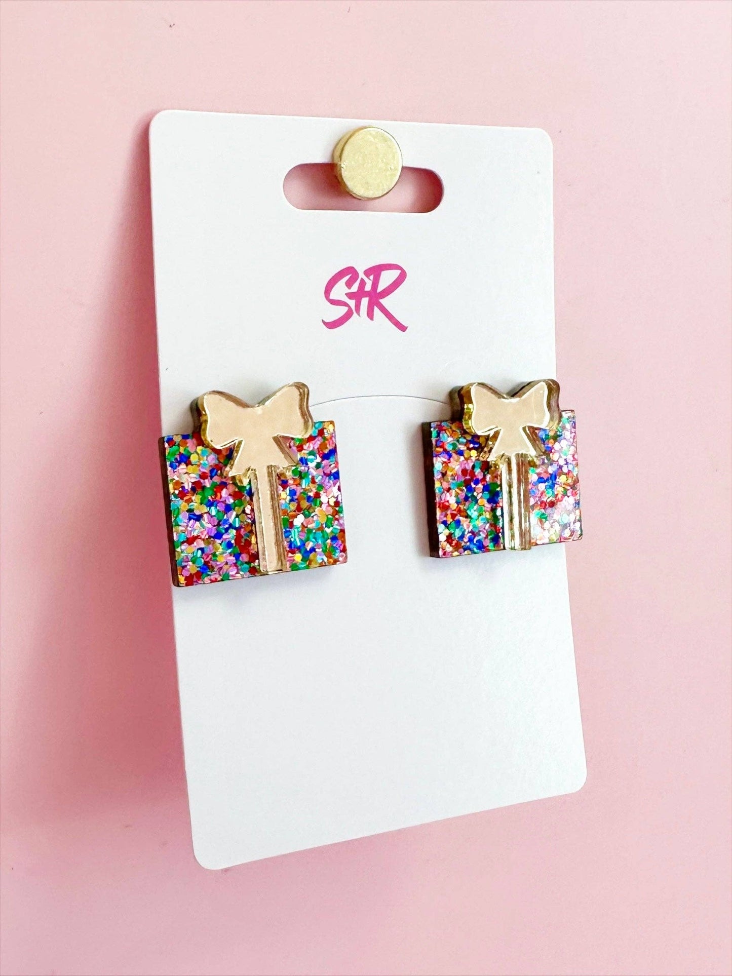Confetti Christmas Present Stud