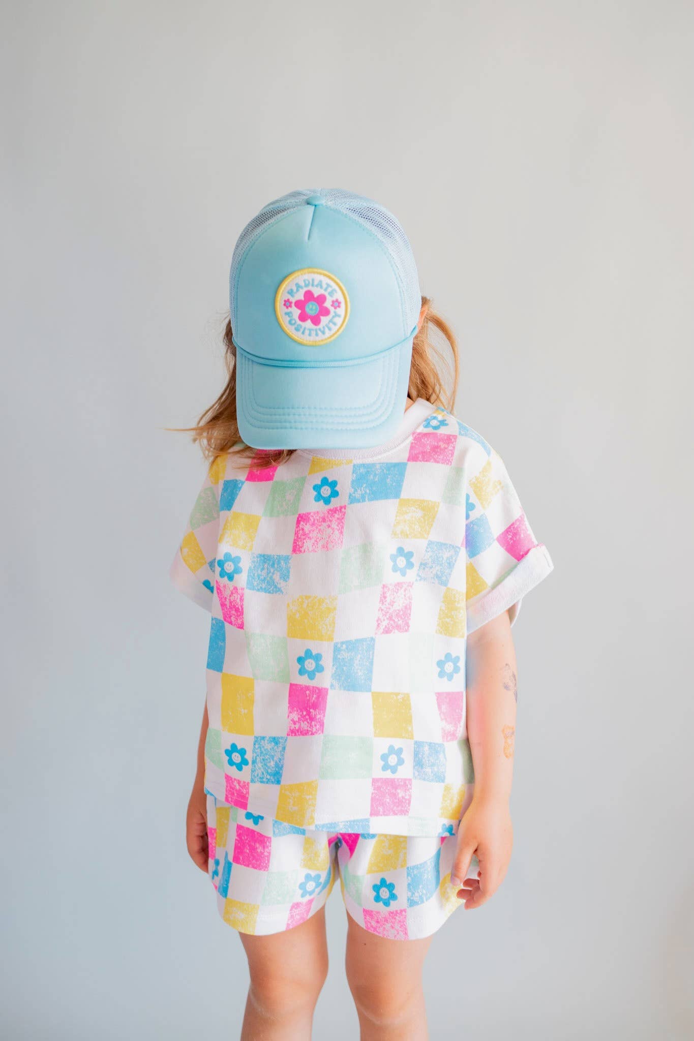 XOXO by Magpies All Over Checker French Terry Short
