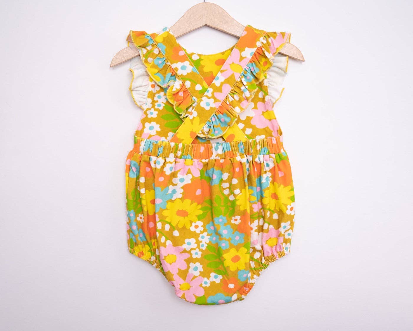 Sixties Summer Floral Pinafore Baby Romper - Baby Clothes