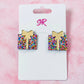 Confetti Christmas Present Stud