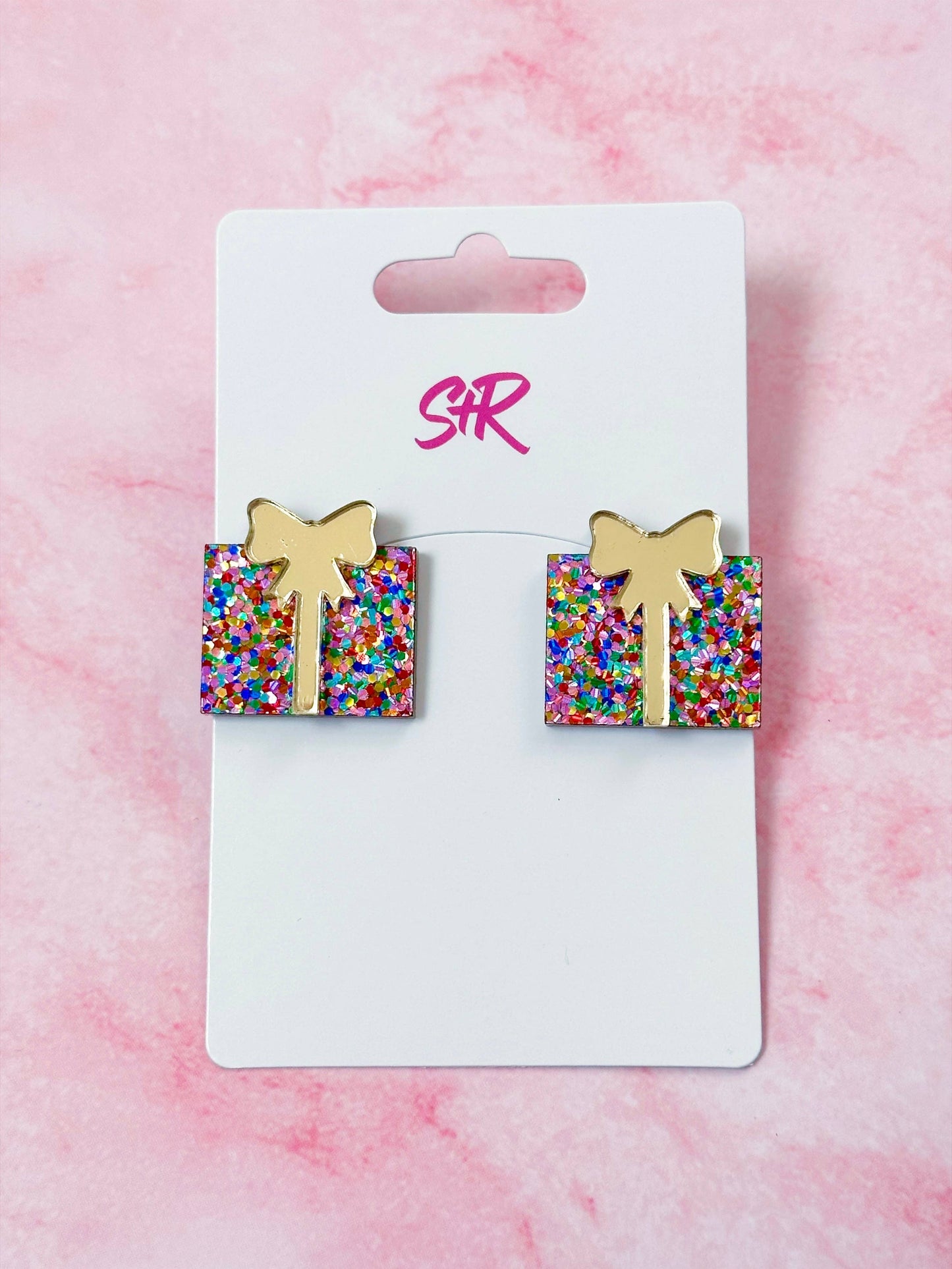Confetti Christmas Present Stud