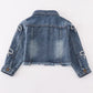 Girl pearl denim jacket