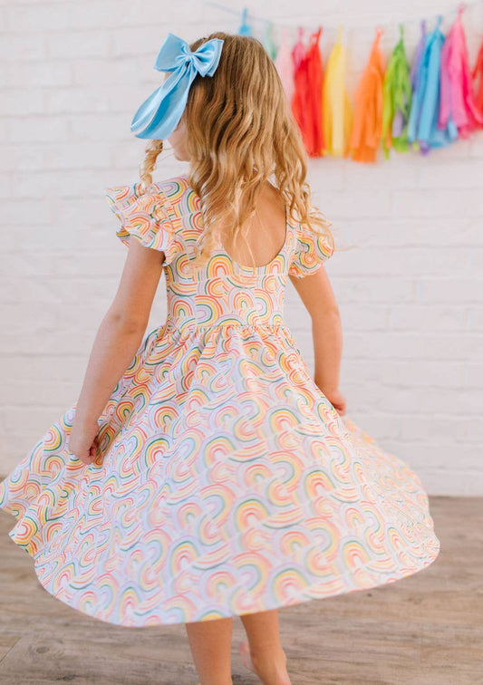 Olivia Dress in Primary Rainbow