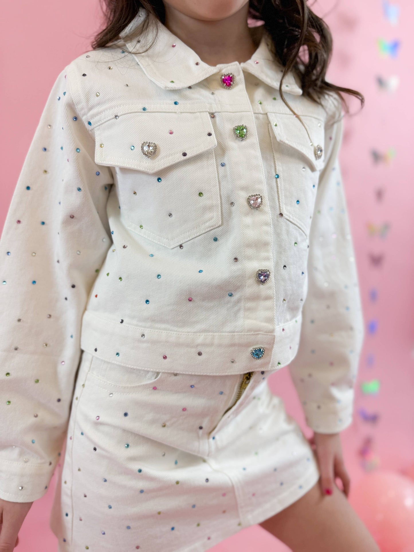White Denim Gem Set