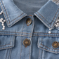 Girl pearl denim jacket