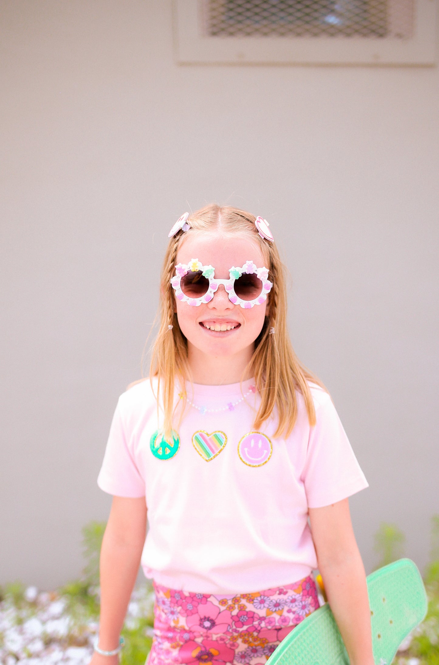 Peace, Love, Smile Short Sleeve T-Shirt - Kids Spring Tee