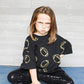 Girls Oversized Game Day Tee Black + Gold