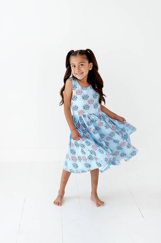 Charlotte Dress in Firework  | Pocket Twirl Dress | July 4th