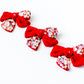 Velvet Sparkle Hair Bow - Red