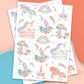 Unicorn Foil Kids Temporary Tattoos, Birthday Party Favor