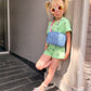 Simply Soft Smocked Short - Washed Neon Lime Emojis