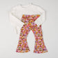 Groovy Mushroom Jersey Bell Bottom Flare Pants  Girls