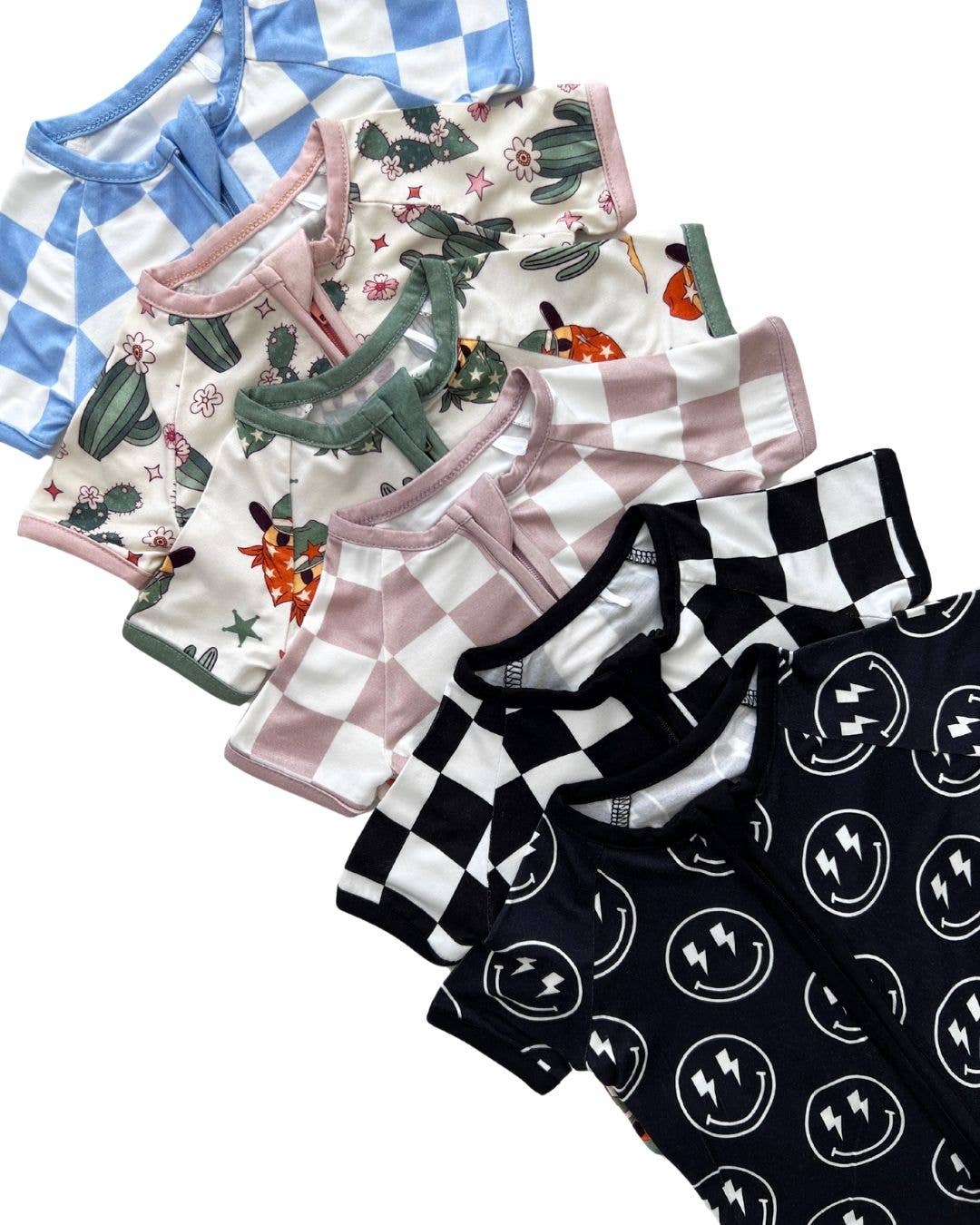 Baby Bamboo Shorty Romper | Electric Smiley