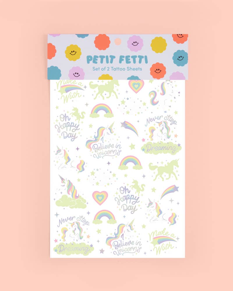 Unicorn Glow In The Dark Kids Temporary Tattoos, Bday Favor