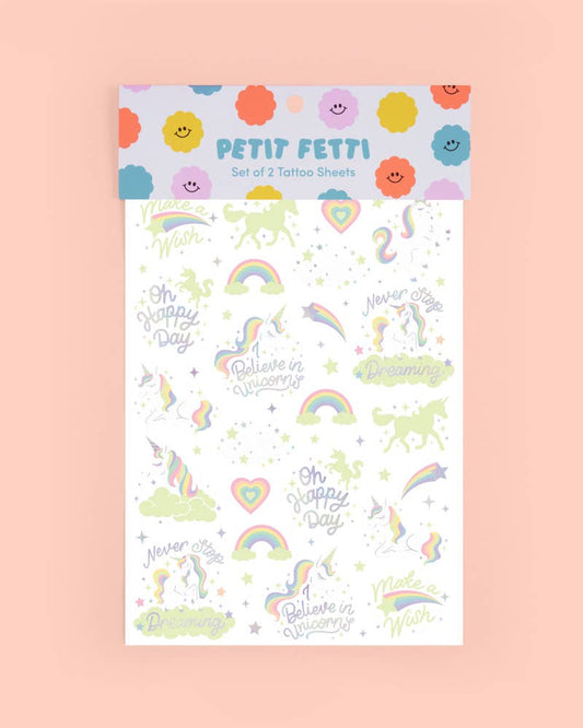 Unicorn Glow In The Dark Kids Temporary Tattoos, Bday Favor