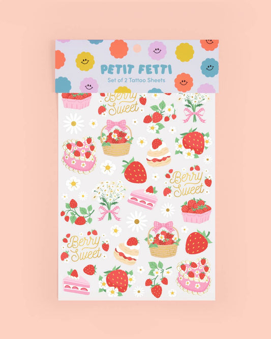 Strawberry Sweet Fruit Birthday Party Tattoos, Summer Picnic