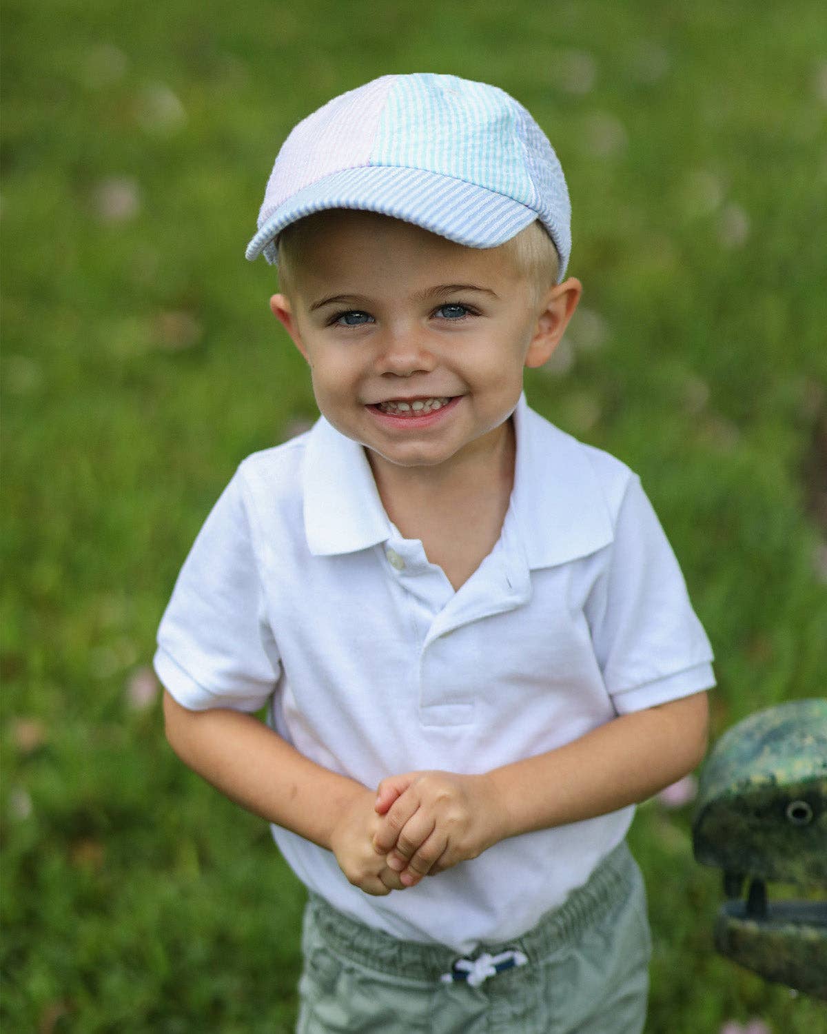 Baseball Hat in Multicolor Seersucker (Kid)