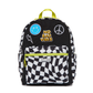 Checkered Kids Backpack with Patches Back to School