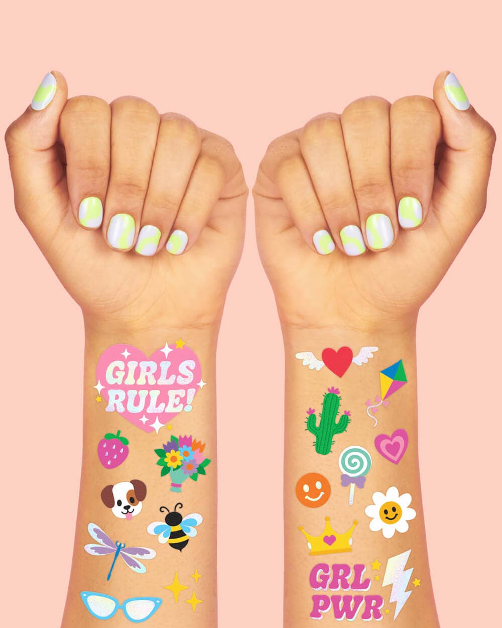 Girl Foil Kids Temporary Tattoos, Party Activity, Favors