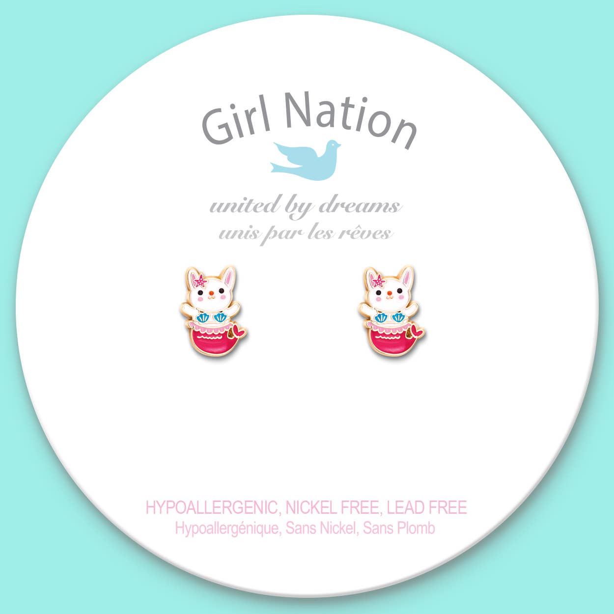 Bunny Mermaid Cutie Stud Earrings