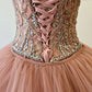 Detachable Train With Stones and Gems Mini Quince Dress