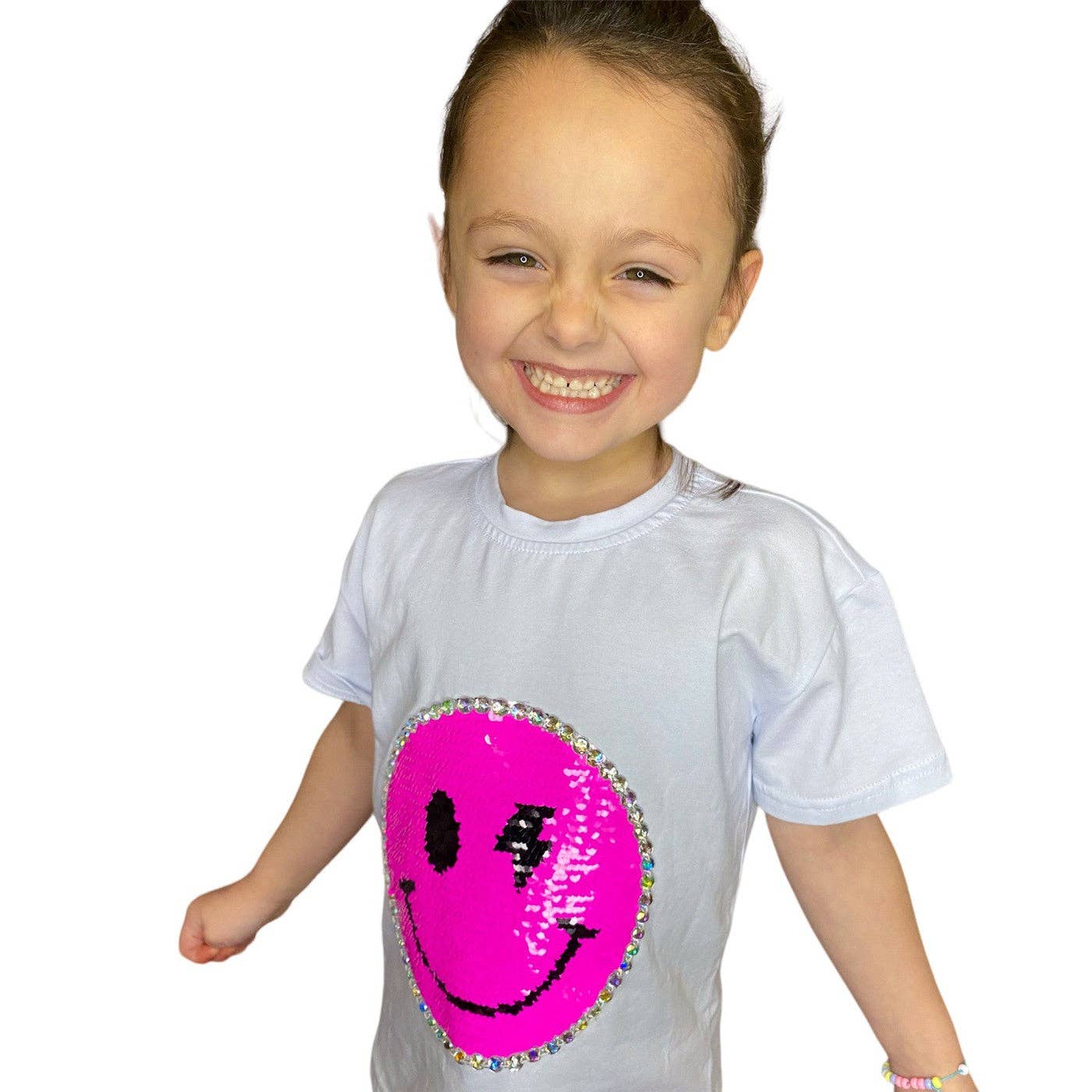 Catch Ya on the Flip Side - Girls Patched Sequins T-Shirt