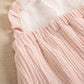 Girl's Strapless Dress in Bambula Fabric with Embroidery