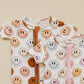 Smiley Bamboo Short Romper | Pink
