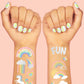Pastel Rainbow Party Foil Kids Temporary Tattoos, Bday Favor