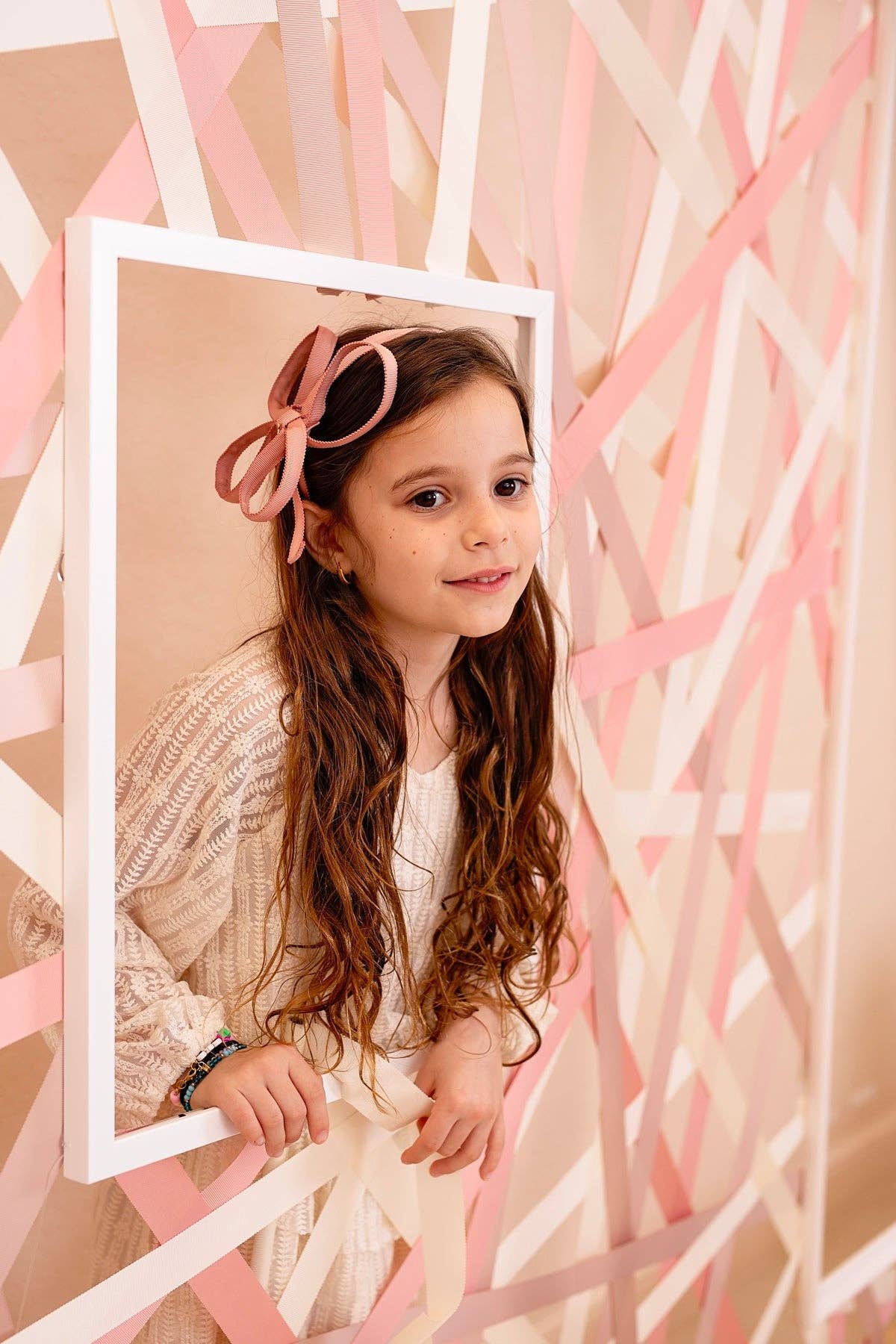 Orchid Butterfly Bow Headband - Ivory