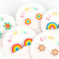 Beaded Flower Stud Earrings | Pink & Orange
