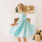 Gwendolyn Dress in Crushed Mint Velvet | girls | fall | wint