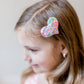 Sequin Hair Clip Set - Rainbow Heart