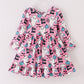 Halloween Pink Hey Boo Ghose Print Girl Twirl Dress