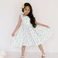 Valerie Twirl Dress in Marshmallow Bunny